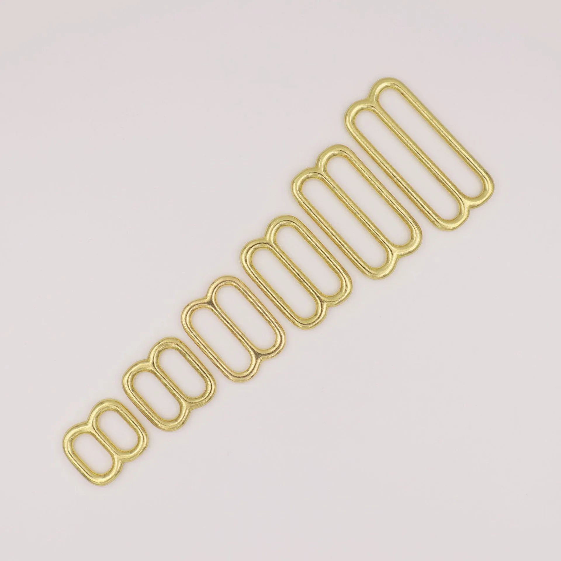 Solid brass adjustable strap slider hook 8 buckle for garment and bags