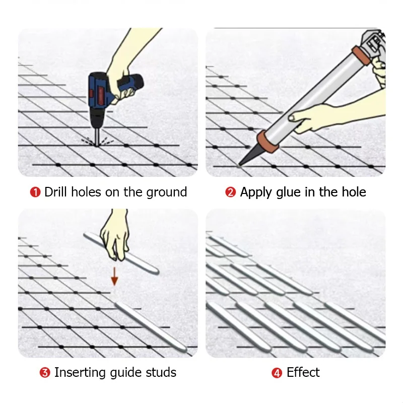 Metal Road Studs Blind Guiding Warning Paving Tactile Safety Indicator Tiles Stainless Steel 304 316 Indicator Tactile Strips