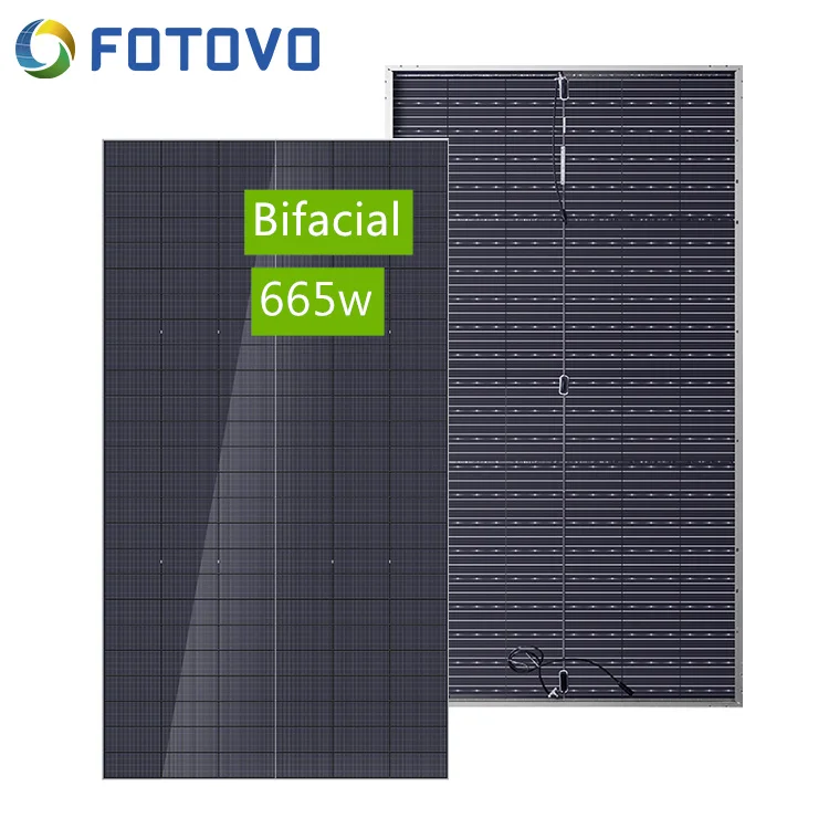 FTOVO 665w Bifacial  half cell  Shingled Monocrystalline  half cell solar panel Passed mechanical load test at 5400 pa front
