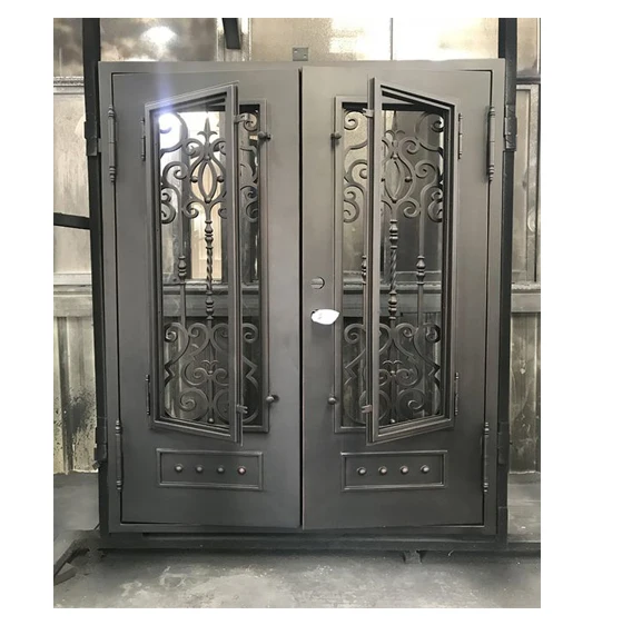 Outdoor Double front door designs wrought iron door  designs entry iron door