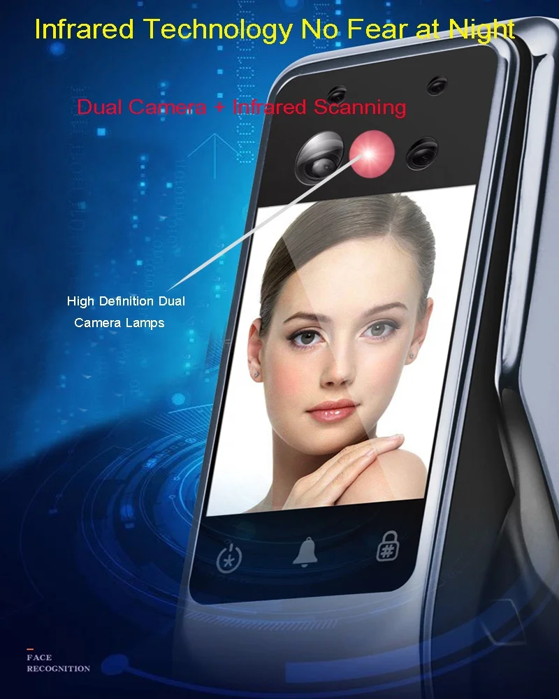 
Electric Magnetic Lock Face Recognition Access Control System Smart Door Lock Face Recognition home Door Lock 
