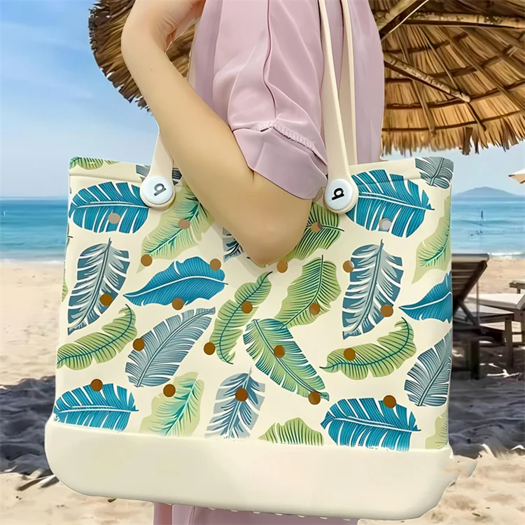 Factory Custom High Quality Baseball Cow Print Eva Tote Bags Women Fashion Waterproof Beach Bogg Bag