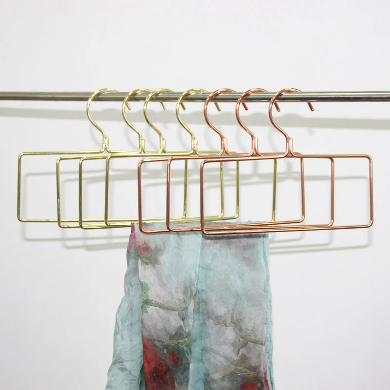 wholesale hook square modern rose gold metal organizers scarf towel hijab hanger for shawl