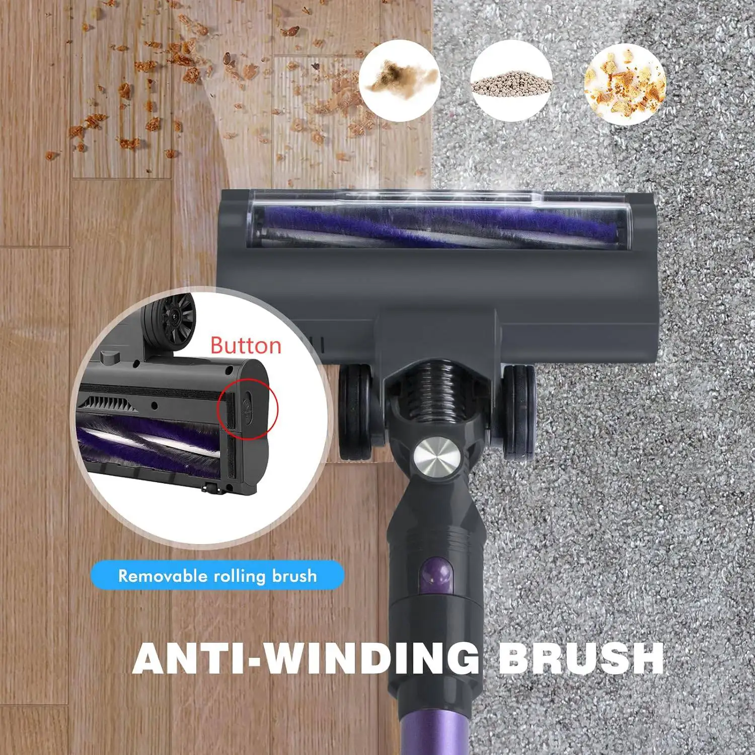 20kpa Super Suction Cordless Battery Power Operation Powerful Handheld Portable Bagless Cyclone Brushless Stick Vacuum Cleaner