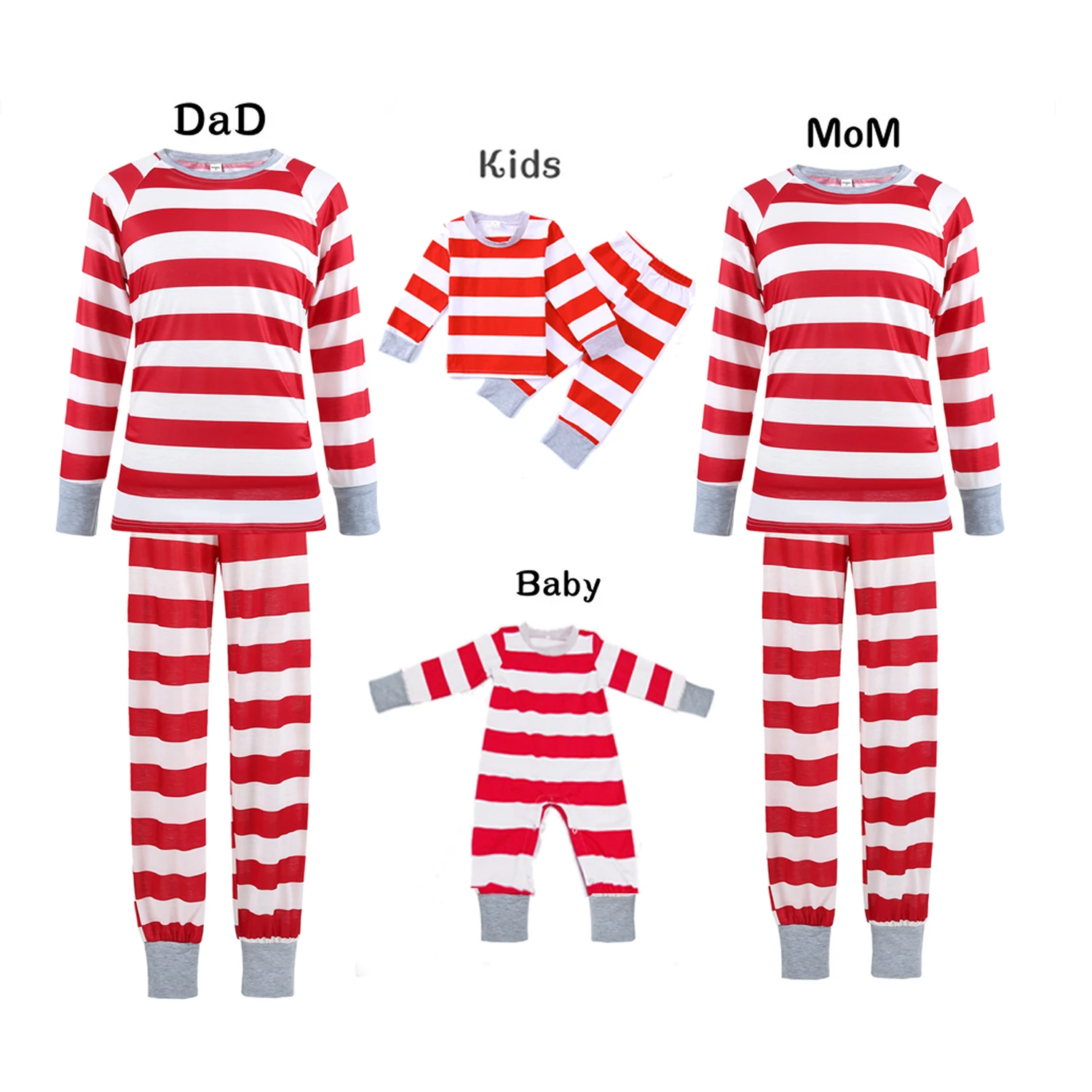  2021 Christmas Pajamas Red White Stripe Pjs Set Green Sets Matching