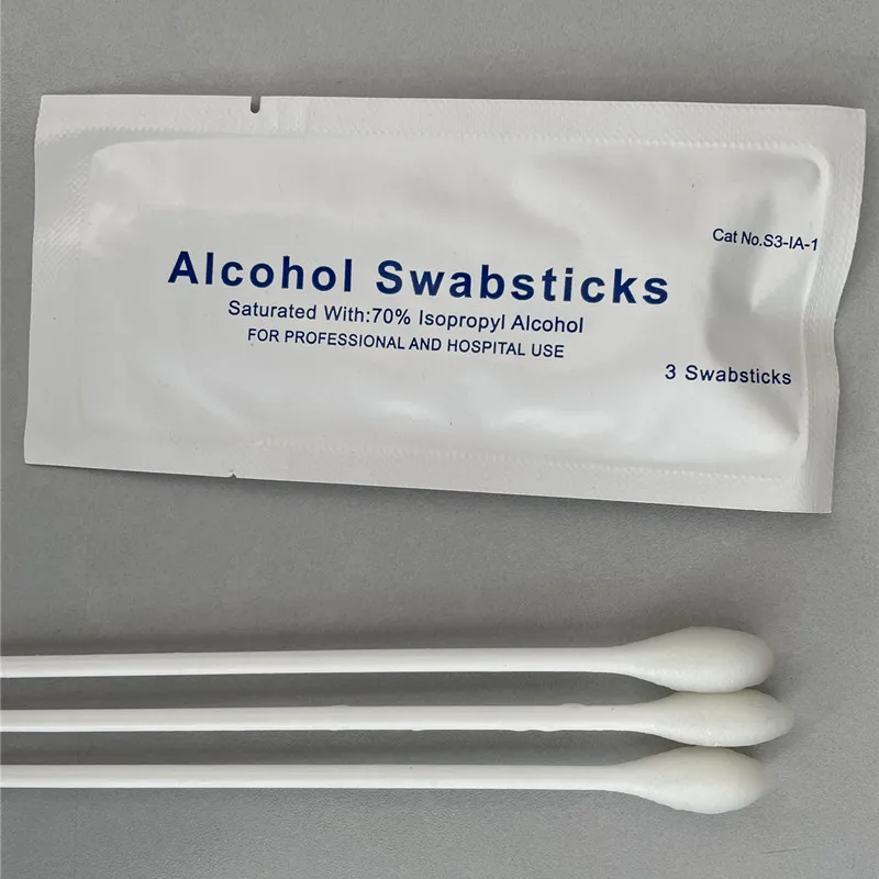 China factory medical disposable alcohol swabstick 70% Alcohol Swabsticks for Skin Cleaning