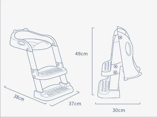 Kid Collapsible Folding Adjustable Soft PU Cushion Children Toddler Toilet Baby Potty Training Seat Chair with Step Stool Ladder