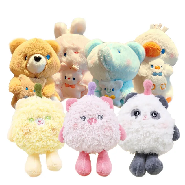 Animal Keychain Super Soft Plush Cute Charm Creative Hanging Decor with Buckle Stuffed Plush Key Ring Backpack Pendant Gift
