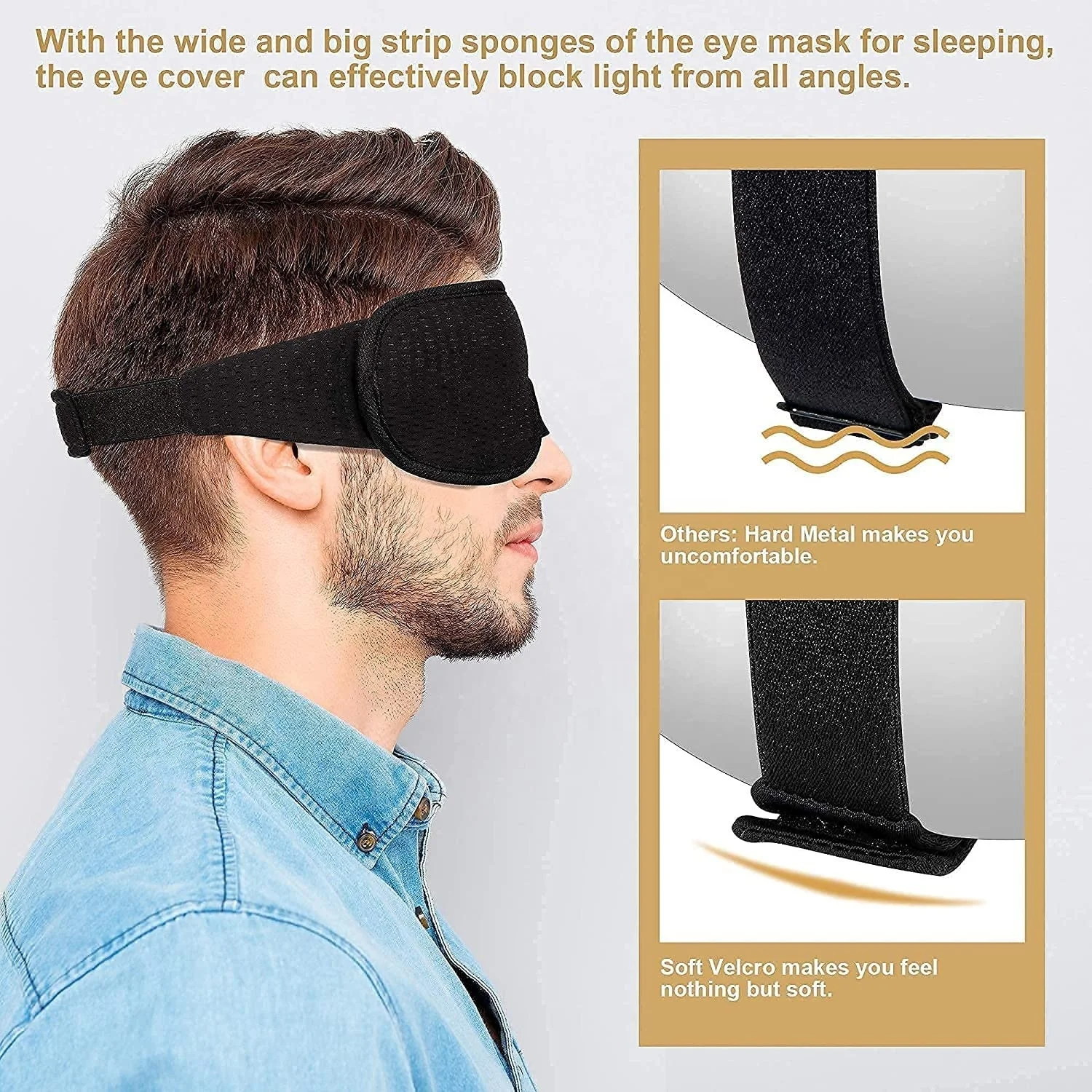 100% Blackout Washable 3D Memory Foam Eye Mask Luxury Private Label Sleep eye Cover with Nose Pad Travel Blindfold and Earplugs