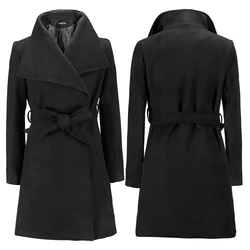 Winter New European And American Woolen Coat Slim Long Woolen Coat Women