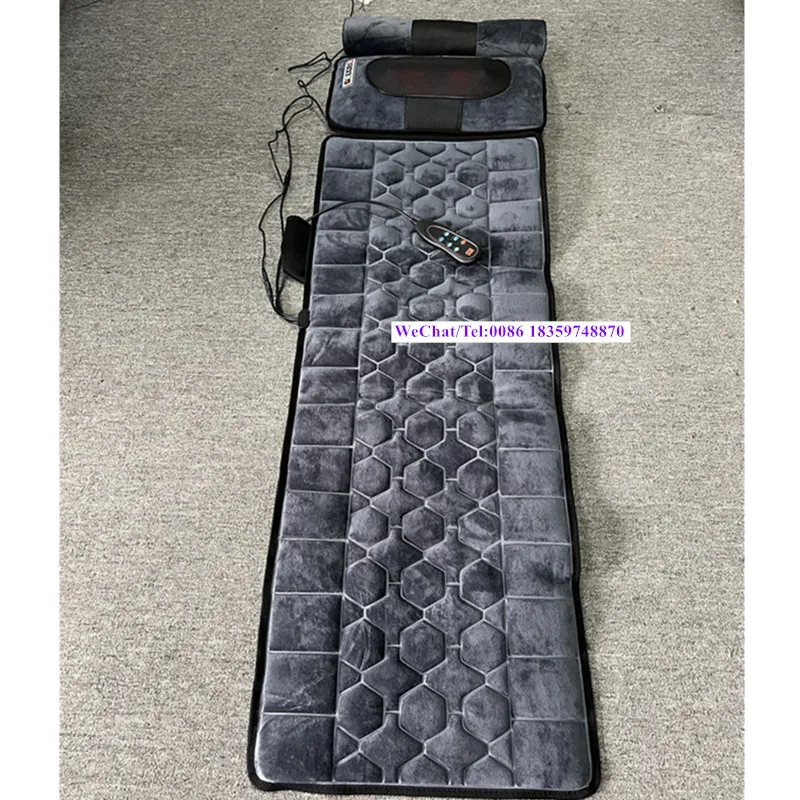 Vibrating heated massage mattress with removeable kneading pillow and air bag shiatsu massage pad Physical therapy massage bed