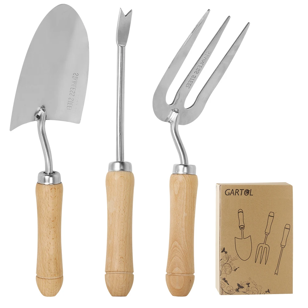 Gardening Hand Tools Professional Spade Shovel Rake 3 in 1 Home Use Garden Hand Tool Set