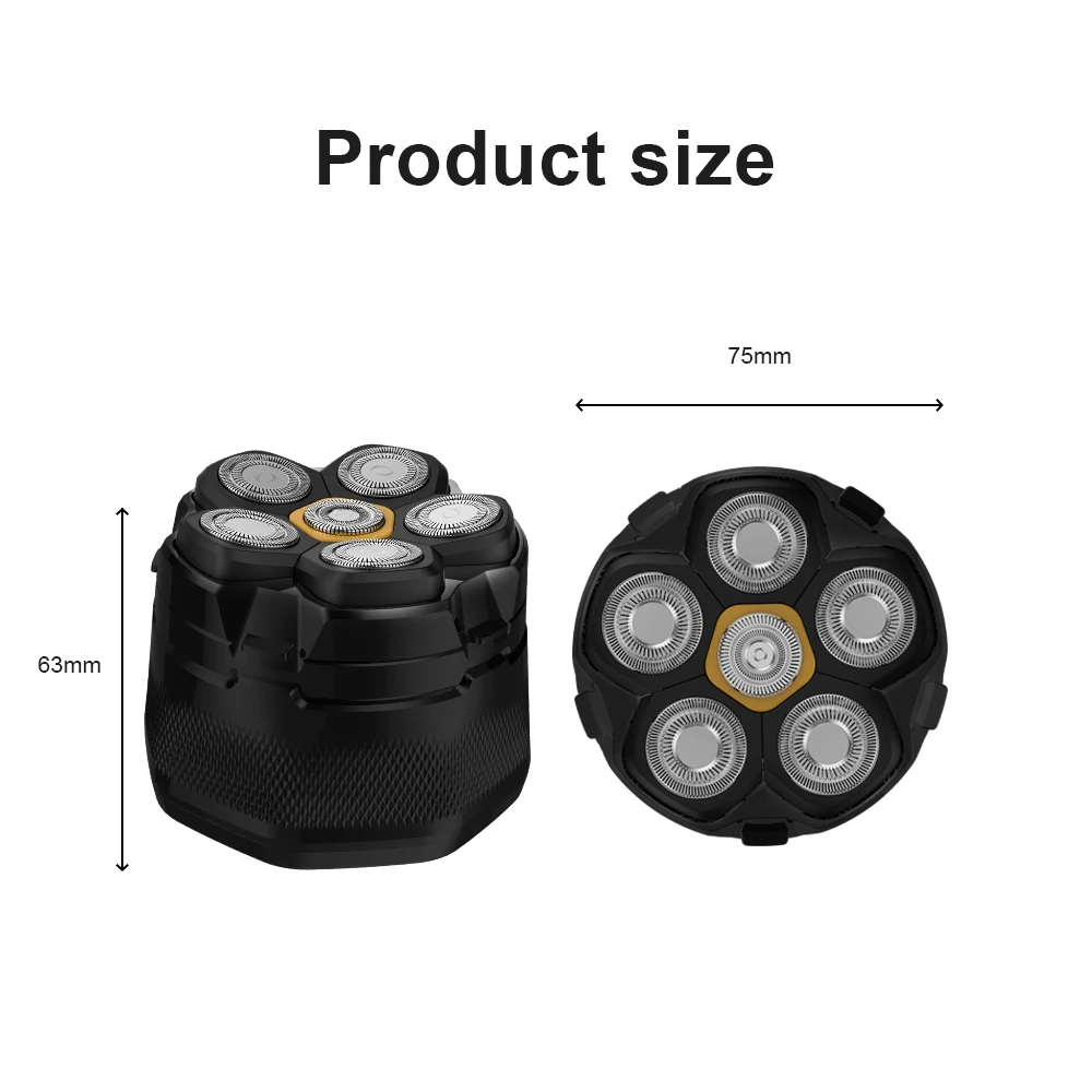 Waterproof 6D Head Bald Shaver Magnetic Head Shaving Machine Cordless Electric Mini Rotary Shavers For Men with LED display