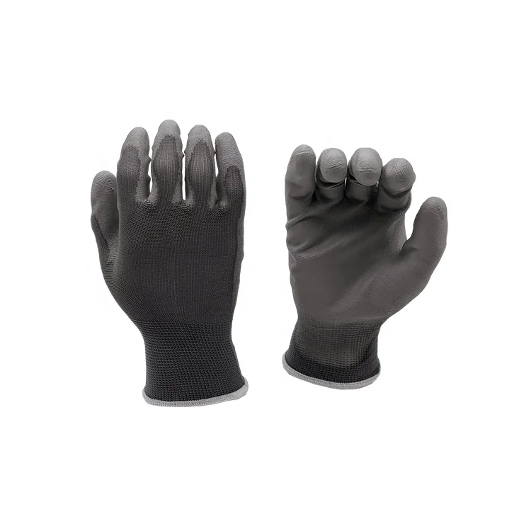 Cheap High Quality Waterproof Anti-slip PU Coating Polyester Lining Safety Work Garden Gloves