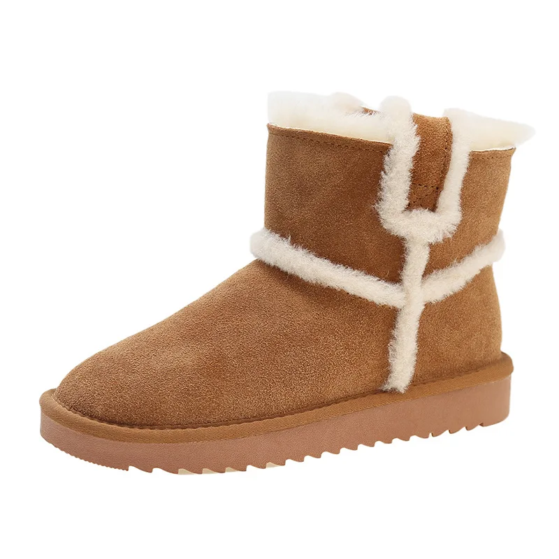 New Fashion Outdoor Warm Soft Winter Ankle Snow Fur Thick Sole Platform Boots for Women Hot Fashion Trend Casual Short Boots