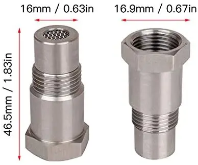 O2 Sensor Protective Shell M18x1.5 Stainless steel Car O2 Oxygen Sensor Extension Spacer with Metal mesh(1pcs)