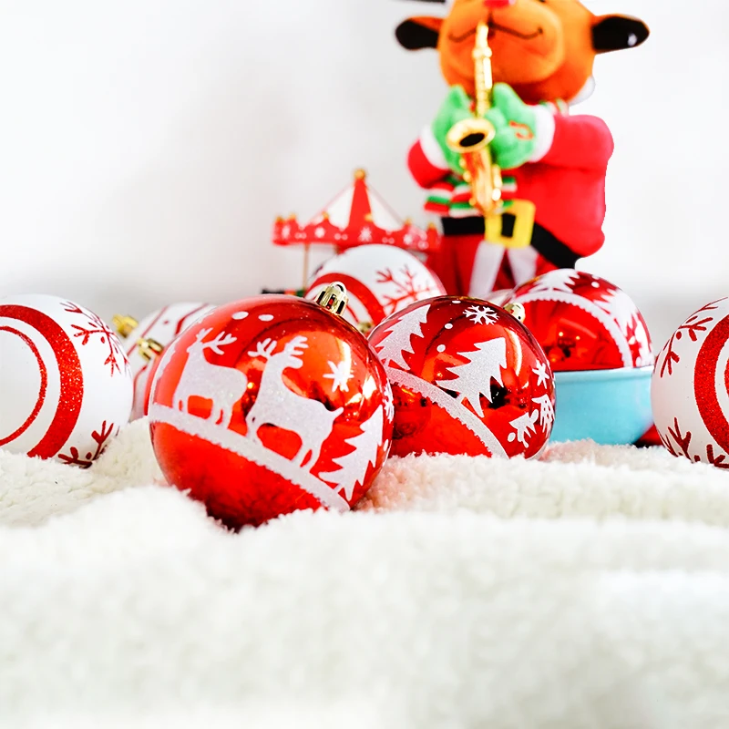 Bolas De Navidad Boule Noel Customized White Plastic Luxury Decorations Christmas Foam Poly Ball Set