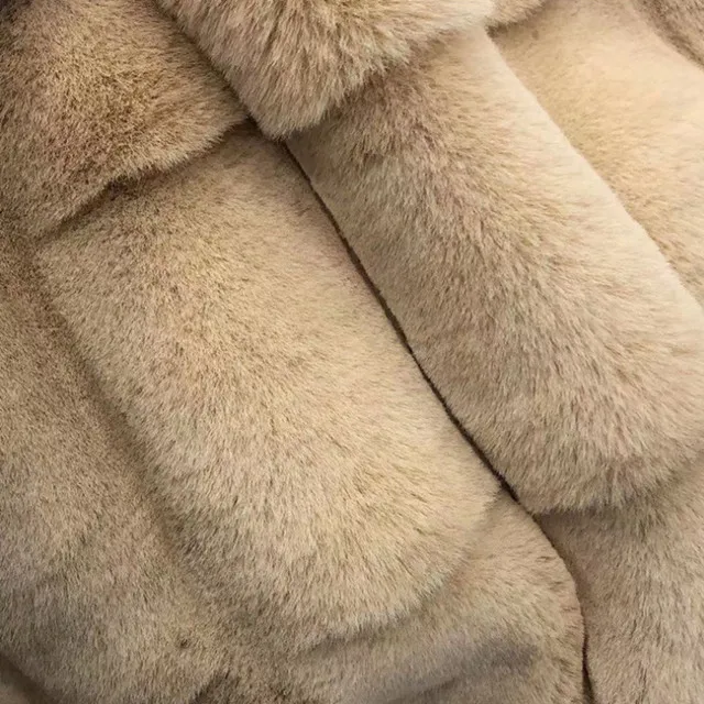 
New High quality mink fashionable pattern faux fur fabric for women garment 