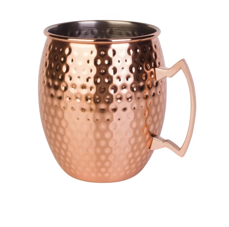 
500ml Hammered Moscow Mule Mug Copper Plated Stainless Steel Beer Cup 