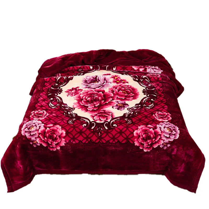 Оптовая продажа зимнее покрывало из плотного плюша одеяло корейской норки Двухслойное 3 кг 180x220 см