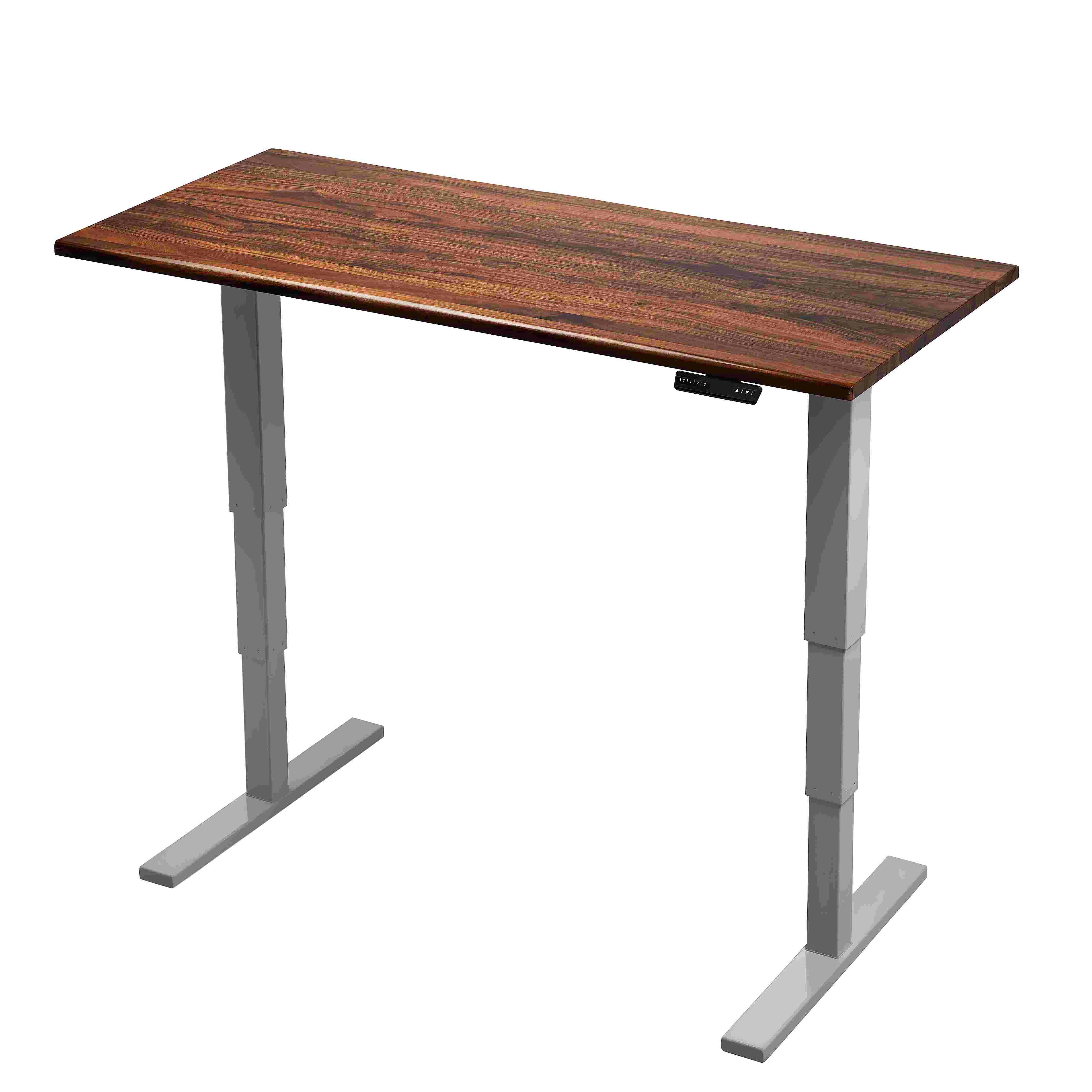 office furniture black white dual motor electric height adjustable glass top standing desk