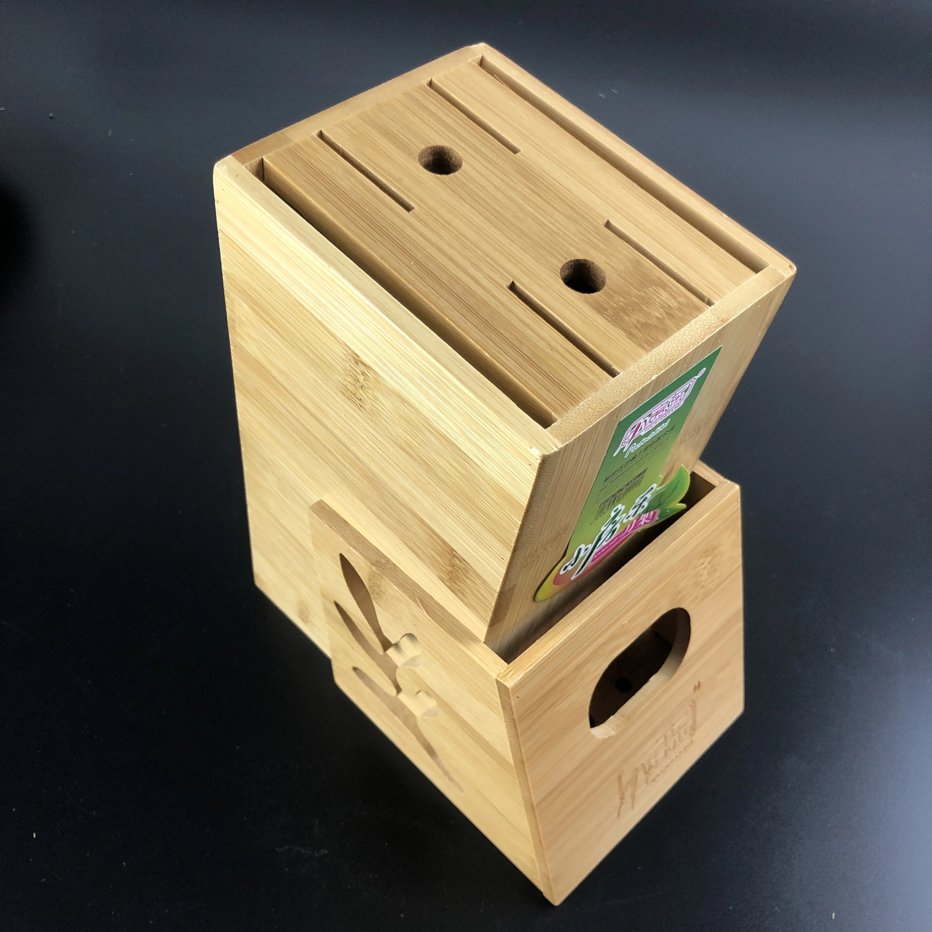 Hot Selling Bamboo Universal Knife Block Multifunction Knife Holder With Scissors Rack Kitchen Knives Set Block Stand Tool Rest