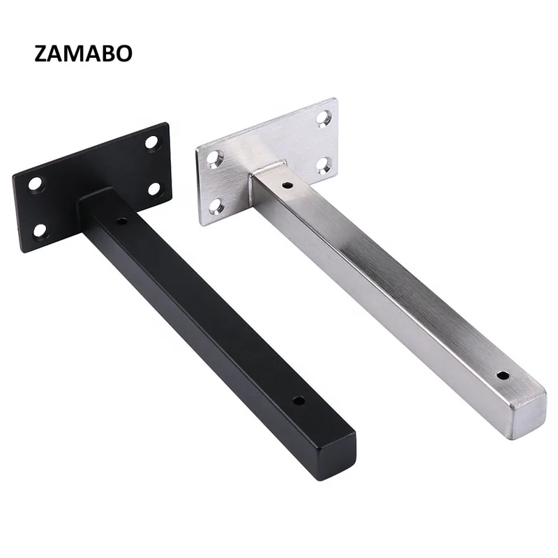 Modern Style Stainless Steel Bracket Heavy Black Connector for Kitchen  Black Floating Shelf Bracket Hardware Supports
