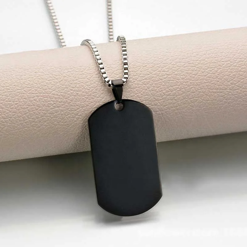 hot sale manufacturer wholesale custom dog tags necklace stainless steel engravable oval metal military pendant necklace Jewelry