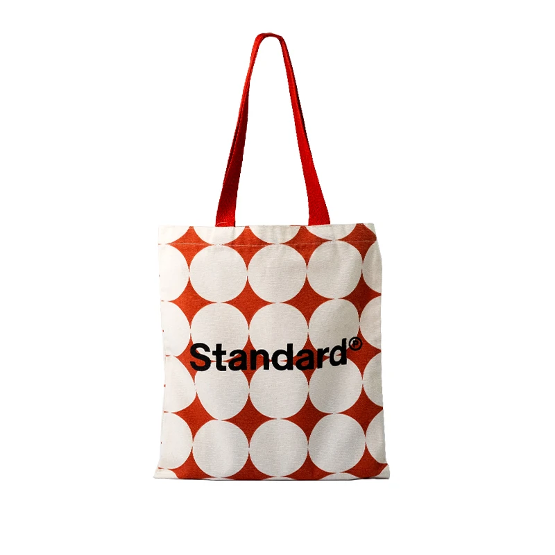 Custom Logo Handbags Reusable Canvas Tote Bag Leisure Fashion Letter Pattern Art Craft Bags For Students Ladies Shopping Bags