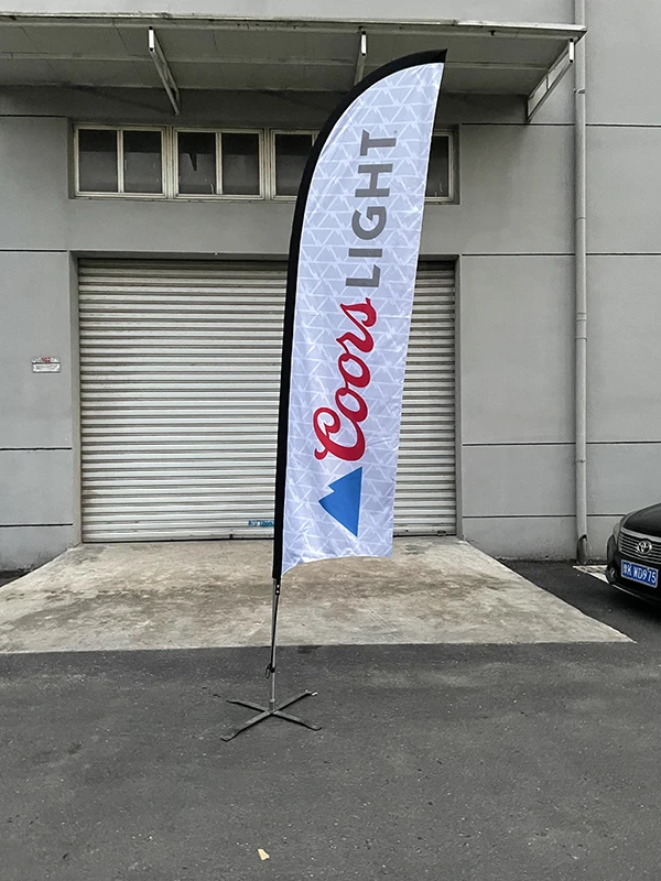 Hot selling outdoor flying polyester two sided  print Advertising beach flag Marketing custom banner