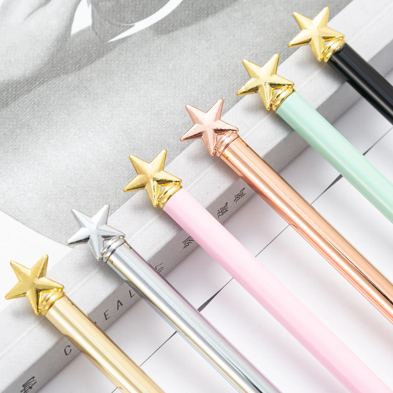 Star pen advertising pentagram Fantasy crown metal ballpoint pen custom printing logo ballpoint  rose gold pens