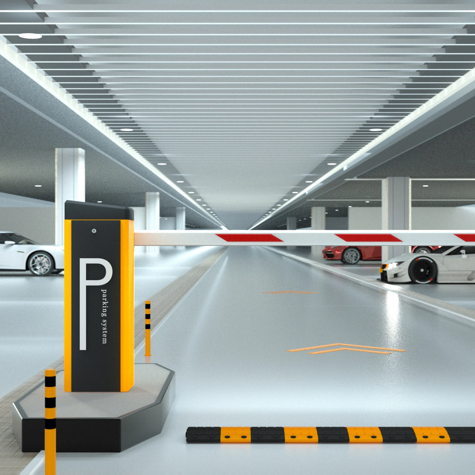 Barriers Parking Lot Equipment Smart Parking Vehicle Identification System 3-6M Fences Straight-arm Boom Barrier Gate