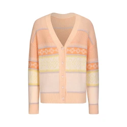 Производитель трикотажных изделий, выполненный на заказ, яркий цвет, Женский свитер-кардиган с v-образным вырезом и длинными рукавами