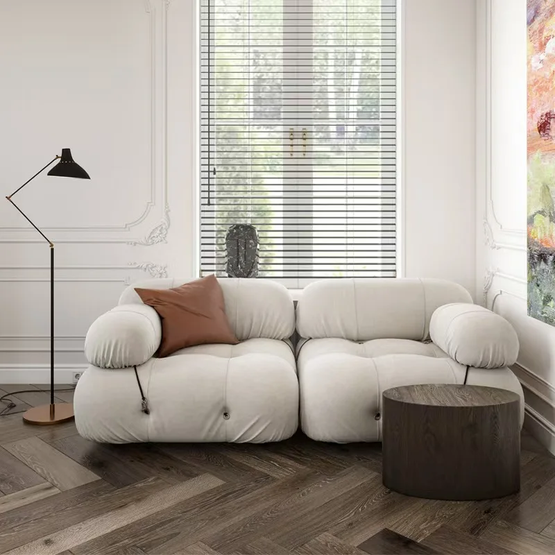 Minimalist Modular Black Boucle Sofa for Living Room - Space-Saving Design with Multiple Orientation Options, Factory Made