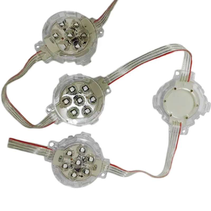 Waterproof Addressable advertising sign light outdoor 50mm 7led RGB  pixel 24V led point Light