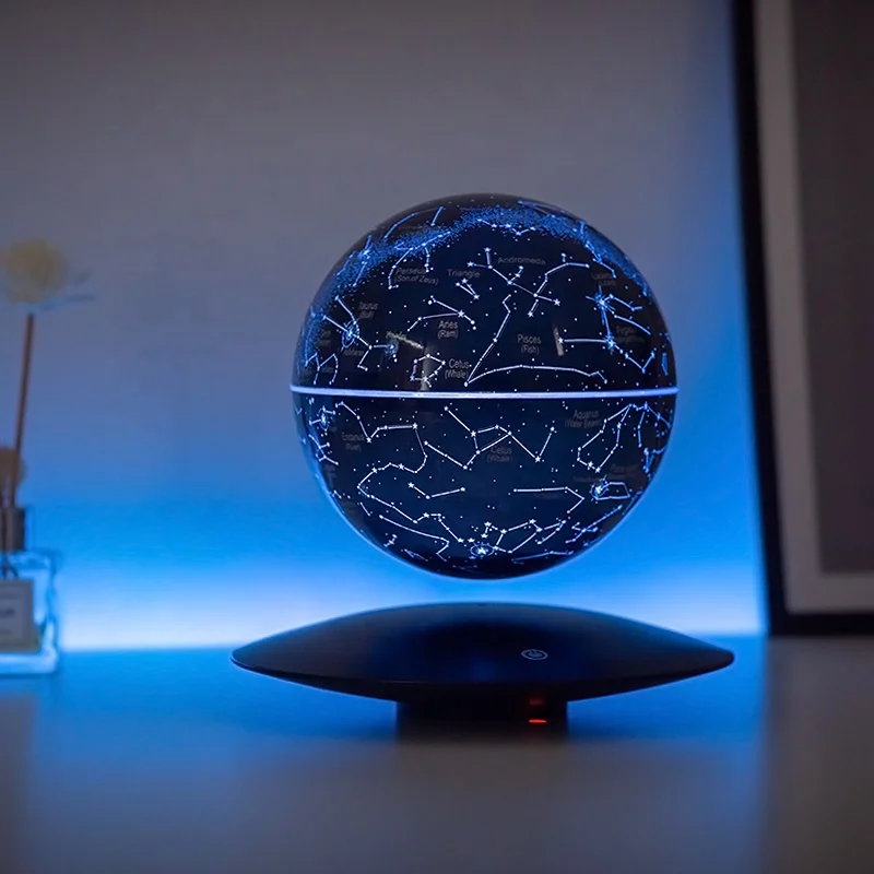 Italian Design Creative European Portable Style Home Decor Magnetic Levitation Touch RGB 7 Colors LED Starry Moon Lamp