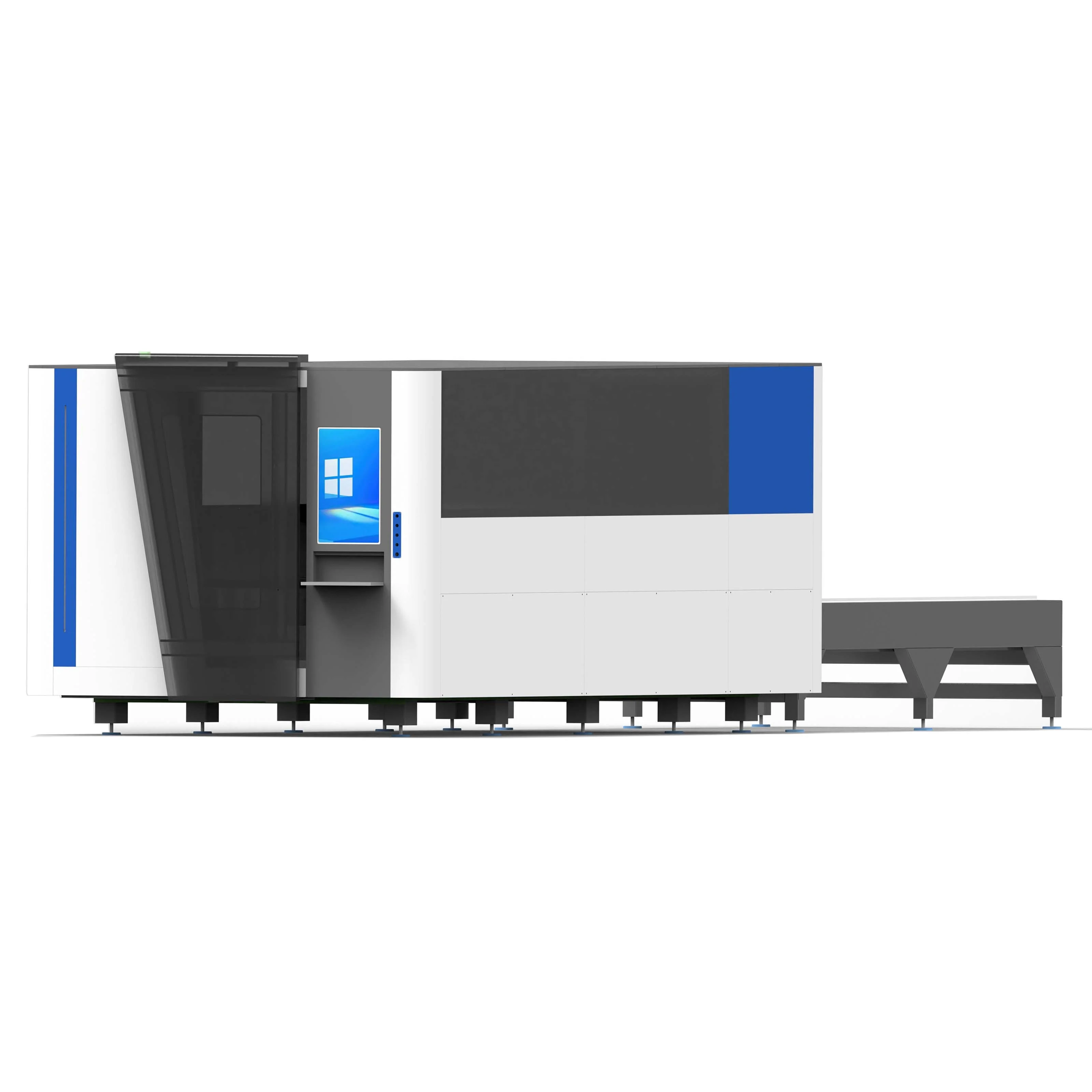 HUAXIA High Performance Thick Metal Sheet Full Cover Fiber Laser Cutting Machine with Exchange Platform