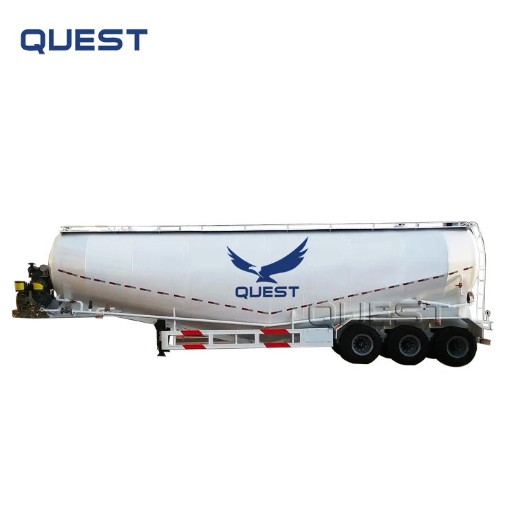 QUEST Factory Manufacture Various High Quality Dry Powder Large Capacity Tanker Bulk Cement Semi Trailer