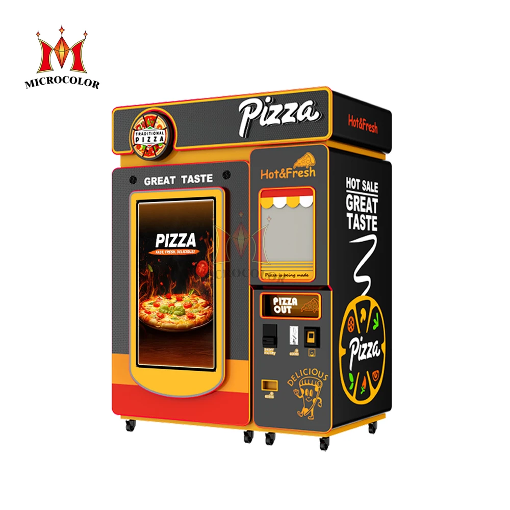 Outdoor 24 hours food shop self service pizza vending machine fully automatic fast food hot food vending machine