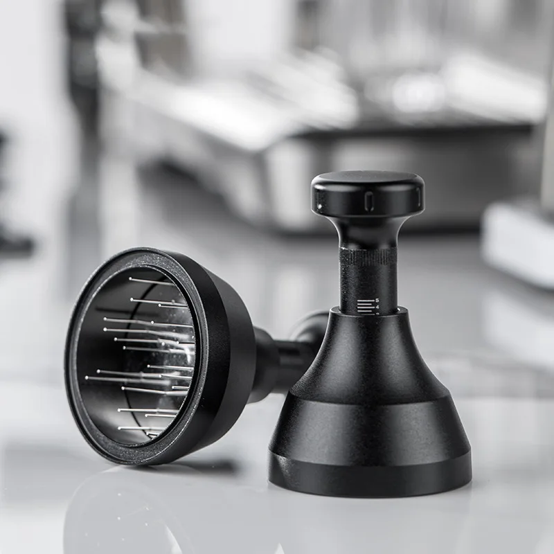 New WDT Distribution Tool 51/53/58mm Espresso Stirrer Distributor for Barista Adjustable Depth 10 Needles Coffee Accessories