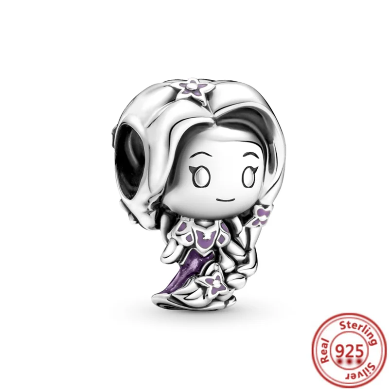  925 sterling silver lovely Snow Fairy Beads Ice Princess Cute Anime Character Accessories diy charm beads Jewelry