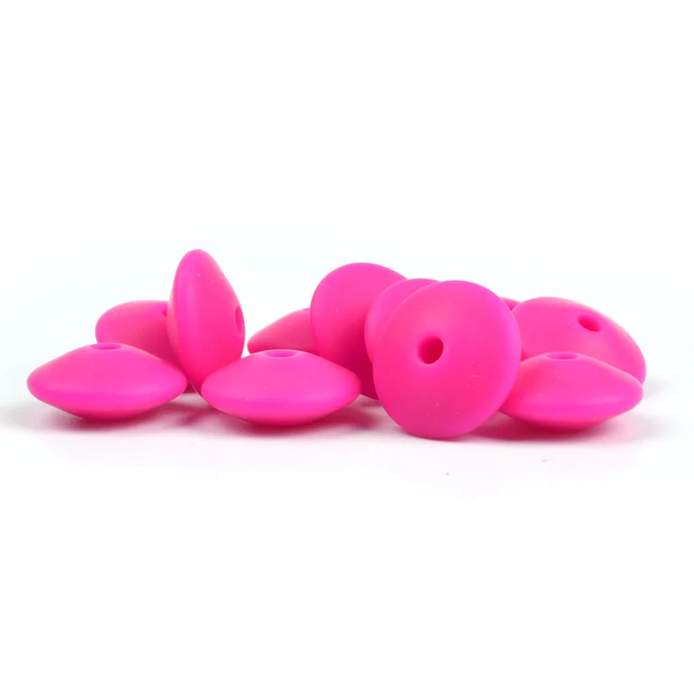 12mm Baby Teether Silicone Flat Lentil Beads for Jewelry