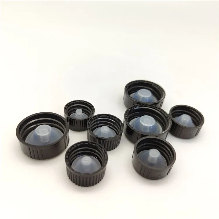 Black Boston Bottle Plastic Cap 20mm Phenolic Bakelite Lid Polycone Caps for Essential Oil Bottle