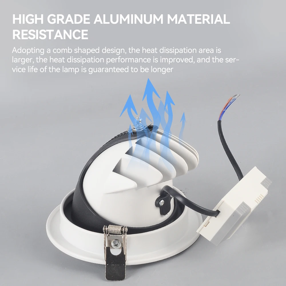 NEW Spotlight Embedded Stretchable LED Ceiling Lamp 35W Elephant Trunk Lamp Rotate Retractable LED Spot Lights COB Downlight 80