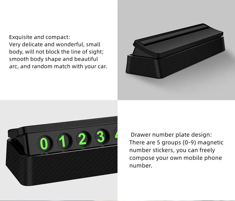 3R Privacy Protection  Car Styling Temporary Parking Mobile Number Display Card