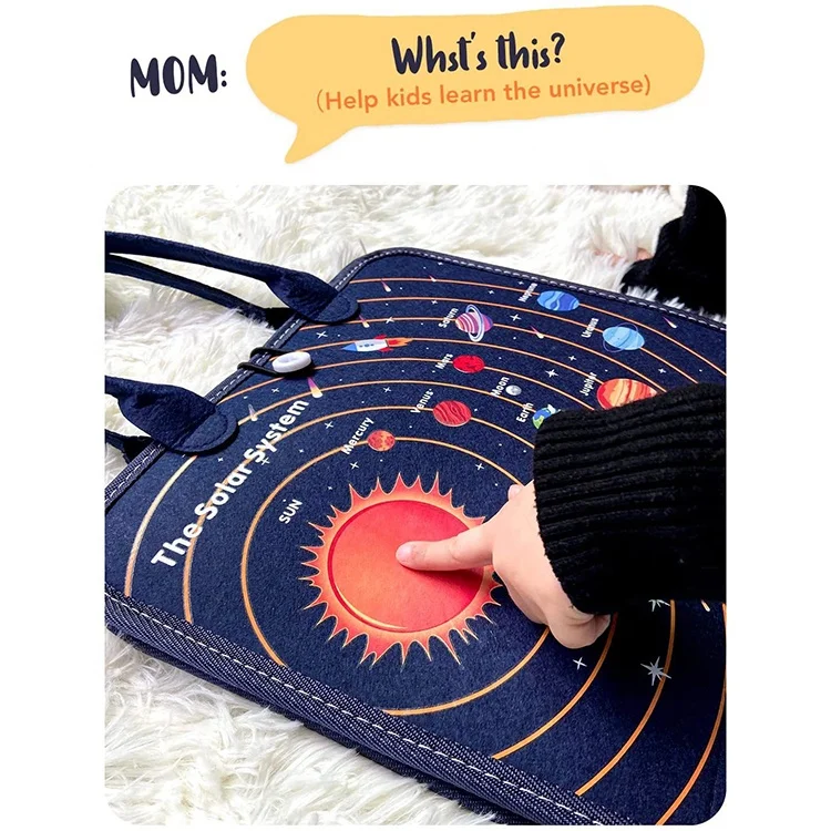 Hot Sell Felt Toddler Busy Board Educational Learning Baby Toddlers Busy Book For Basic Skill