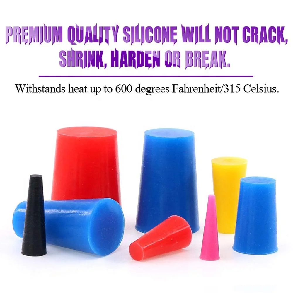 heat resistant Custom tapered silicone rubber stopper sealing plug tips for Masking Off Holes During Powder Coating Painting