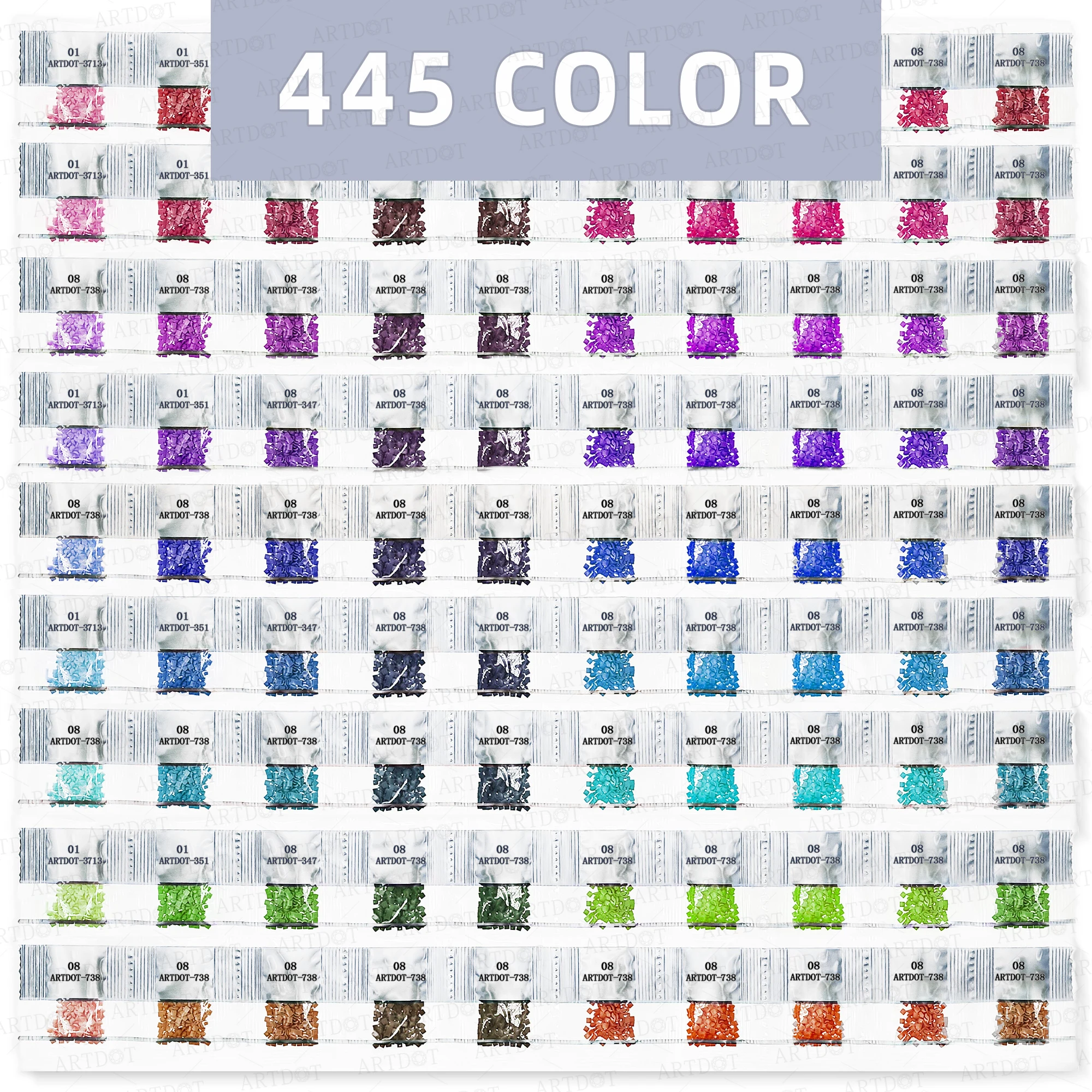 
Diamond Painting Square/Round Drills DMC 445 Colors 200pcs/Bag Rhinestones Beads for 5d DIY Diamond Art 