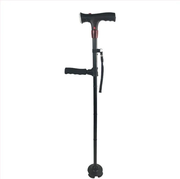 Factory Direct Medical Led Intelligent Auxiliary Cane Alarm System Elderly Adjustable Portable Crutch