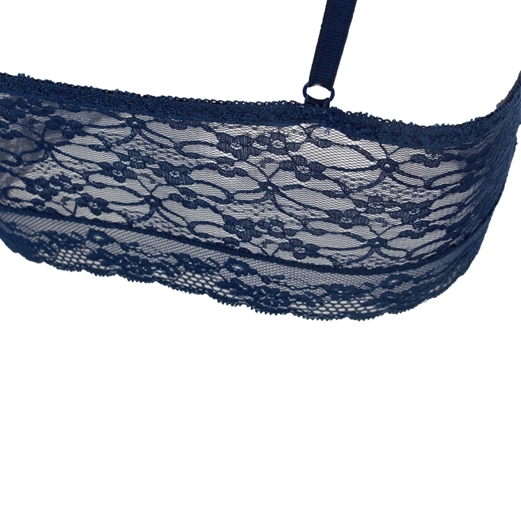 
Custom Breathable Apparel Convertible Lingerie Wireless Spacer Bra Ladies Wire Free Soft Lace Bralette With Removable Cups 